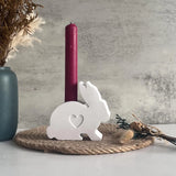 Diy coelho castiçal molde de silicone coelhinho da páscoa aroma castiçal molde gesso gotejamento ornamento decoração festa em casa presentes de páscoa