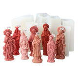 3d diy virgem maria vela molde de silicone jesus resina molde deusa maria estátua concreto cimento gesso molde de silicone presente de natal