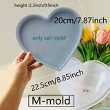 Grande Concreto Coração Forma Silicone Mold, DIY Coração Prato De Armazenamento, Castiçal, Resina Bandeja De Jóias, Fundição