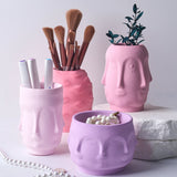 Face Lips Jar Moldes De Silicone, Vasos De Concreto, Frasco De Armazenamento, Pen Holder, Copos De Vela, Ornamento De Resina De Molde, Artesanato De Arte, Artesanato De Gesso