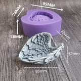 Asas de anjo molde de sabão um presente perfeito do dia dos namorados moldes artesanais aroma moldes de pedra molde do bolo anjo asa caixa de armazenamento molde