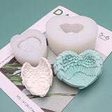 Asas de anjo molde de sabão um presente perfeito do dia dos namorados moldes artesanais aroma moldes de pedra molde do bolo anjo asa caixa de armazenamento molde