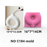 14-24cm grande dobrado listrado donut vaso resina molde de silicone onda listrado vaso concreto cimento gesso molde vaso geométrico molde