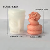 Silicone Snake Candle Mold para Halloween Decor, 3D, Rosa, Flor, Cobra, Resina, Aromaterapia, Cobras, Resina, Gesso