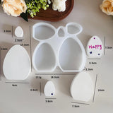 Páscoa em branco multi-tamanho ovo decoração molde de silicone artesanal 3d aromatreatment gesso desenho de páscoa decoração de ovo fazendo ferramenta
