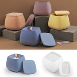 Molde De Silicone Com Tampa, Frasco Quadrado De Vela, Gesso De Concreto Artesanal, Caixa De Armazenamento De Fundição, Molde De Resina, Ornamentos Artesanais, DIY Home Decor