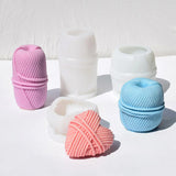 2024 diy fio bola vela molde de silicone tricô fio coração vela molde fio cilindro resina cimento gesso moldes presente natal