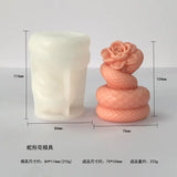 Silicone Snake Candle Mold para Halloween Decor, 3D, Rosa, Flor, Cobra, Resina, Aromaterapia, Cobras, Resina, Gesso