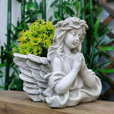 Mãos orar anjo vaso de flores molde de silicone asas anjo vaso cimento molde de silicone caneta titular gesso molde artesanato decoração para casa