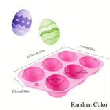 Moldes de silicone para bolo, mousse de ovo de páscoa com 6 buracos, fácil desmoldar, elipse, chocolate, presentes de festival, moldes de velas perfumadas, decoração de festa diy