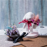 Diy coelho segurar balde ornamento molde de silicone gesso coelho segurando flores fazendo plataforma decoração do carro resina molde artesanato