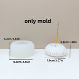 Molde De Vaso Listrado De Silicone Suporte De Vela De Cimento Concreto, vaso De Plantas Suculentas Circulares, Molde De Gesso DIY