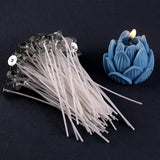 Pavio de vela sem fumaça, 8-20 cm, 100 pavio de algodão pré-encerado, alta qualidade com peça de suporte de metal, faça você mesmo, ferramentas de fabricação de velas artesanais