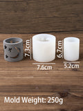 Hollow Star Moon Silicone Candle Holder Mold, gesso DIY, Concreto Criativo Forma Redonda Castiçal, Chá Wax Holder Mold, Decoração de casa