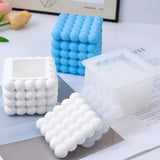 Silicone Bubble Cube Box com Tampa, 3D Rubik's Cube, Vela Jar, Gesso, Recipiente De Armazenamento De Concreto, Resina Epóxi Mold, Home Decor