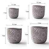 Vaso de plantas europeu de concreto, molde de silicone, decoração simples de folhas de flores, padrão em relevo, vaso de flores de cimento, moldes de silicone