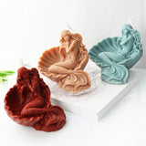 Dormir Sereia Vela Molde Silicone Conch Mulher Sabão Resina Gesso Molde Corpo Humano Gelo Chocolate Baking Set Home Decor Presentes