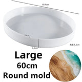 Molde de silicone de resina epóxi oval grande, 63cm, mesa elíptica de rio, resina de silicone, molde de mesa retangular redondo