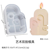 Abstrato rosto silicone molde de vela forma humana irregular sabão resina molde de gesso bolo de chocolate gelo conjunto decoração casa presentes