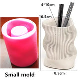 14-24cm grande dobrado listrado donut vaso resina molde de silicone onda listrado vaso concreto cimento gesso molde vaso geométrico molde