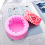 Rose Flower Shaped Silicone Candle Mold, Fondant Moldes, Handmade Soap Clay Mold, Bolo De Cozimento, Presente De Casamento, Ferramentas De Decoração, Grau Alimentar