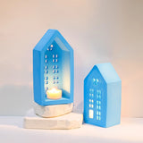 Casa 3D Castiçal Moldes, Janela Oca, Molde Do Castiçal, Gesso, Concreto Scented Stand, DIY Artesanato Presente, Home Decor