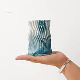Listrado Vela Jar Silicone Mold, DIY Handmade Superfície Flor Irregular, Torção Padrão de Onda, Caneta Titular, Molde Vaso, Decoração de Casa Artesanato