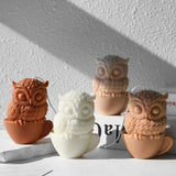 Moldes de silicone para alívio de copo, penas, coruja, vela, desenho animado, pintura de pássaros, moldes de gesso, forma de animal, ferramentas de fabricação de chocolate, decoração de casa