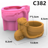3d carro planta suculenta vaso de resina molde de silicone bonito dos desenhos animados caixa de armazenamento de carro vela copo concreto gesso molde de silicone