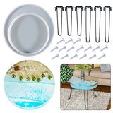 Molde de silicone de resina epóxi oval grande, 63cm, mesa elíptica de rio, resina de silicone, molde de mesa retangular redondo