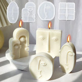 Abstrato rosto silicone molde de vela forma humana irregular sabão resina molde de gesso bolo de chocolate gelo conjunto decoração casa presentes