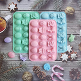 Molde de silicone 18-cavidade para páscoa, ferramentas de cozimento, chocolate, páscoa, páscoa, páscoa, bolo, cozimento, cozimento, 1pc