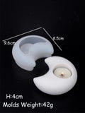 Silicone Mold Candle Holder para Home Decor, DIY Concrete Gipsita Candle Holder, Molde de resina epóxi, 3D Candlestick Crafts, Estrela, Lua, Coração