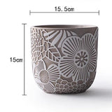 Vaso de plantas europeu de concreto, molde de silicone, decoração simples de folhas de flores, padrão em relevo, vaso de flores de cimento, moldes de silicone