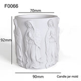 Pinkie Concrete Candle Cup, Molde De Silicone, Figura Europeia, Virgem Maria Design, Caixa De Armazenamento, Tampa Do Frasco De Vela, Molde De Silicone De Cimento