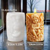 3d asa anjo alívio cilindro vela molde de silicone anjo de páscoa flor estátua cilindro resina molde de silicone artesanato moldes de gesso
