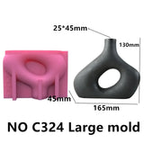 14-24cm grande dobrado listrado donut vaso resina molde de silicone onda listrado vaso concreto cimento gesso molde vaso geométrico molde