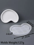 Molde irregular de silicone para decoração, gesso artesanal, armazenamento de concreto, saucer coaster, molde de resina epóxi, presente criativo do ofício, DIY