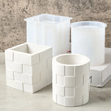 Molde de vela perfumada em mosaico, molde de silicone, faça você mesmo, quadrado, redondo, suporte de caneta, vaso de flores, molde de resina, gesso criativo, artesanato, presente, decoração de casa