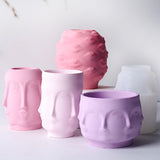 Face Lips Jar Moldes De Silicone, Vasos De Concreto, Frasco De Armazenamento, Pen Holder, Copos De Vela, Ornamento De Resina De Molde, Artesanato De Arte, Artesanato De Gesso