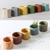 Molde geométrico de silicone para vaso de flores, feito à mão, redondo, planta suculenta, recipiente, molde, faça você mesmo, armazenamento, jarra, vela, copo
