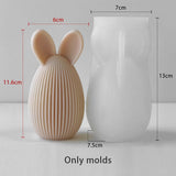 Ovo de páscoa coelho forma de ovo molde de silicone vela gesso ornamento molde decoração vela fazendo suprimentos