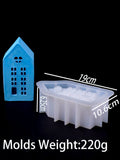 Casa 3D Castiçal Moldes, Janela Oca, Molde Do Castiçal, Gesso, Concreto Scented Stand, DIY Artesanato Presente, Home Decor