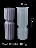 Vertical Stripe Silicone Vela Molde, DIY Geométrica Cilíndrica Vela Perfumada, Gesso Derramando Resina Molde, Mesa Home Decor, Novo