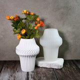 Listras vaso planta pote concreto molde de silicone gesso cimento suculento vaso de flores moldes decoração para casa molde