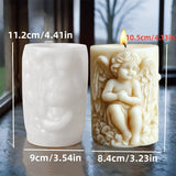 3d asa anjo alívio cilindro vela molde de silicone anjo de páscoa flor estátua cilindro resina molde de silicone artesanato moldes de gesso