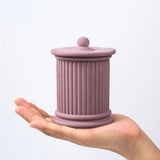 Roman Pilar Stripe Cup Moldes De Silicone, Handmade Frasco De Vela Redonda Com Kit De Tampa, Pen Holder, DIY Vaso, Molde De Cimento De Gesso, Decoração De Casa