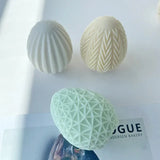 Molde de vela de ovo 3d, faça você mesmo, 8 cavidades, ovos geométricos de páscoa, molde de vela perfumada, chocolate, gelo, decoração de casa, presente de páscoa