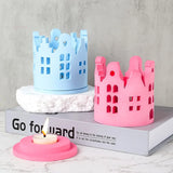 3D Ring House Silicone Moldes para Resina Concreto, Castelo de Janela Oca, Castiçal Molde, Casa Em Forma De Ornamento, Decoração De Gesso