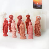3d diy virgem maria vela molde de silicone jesus resina molde deusa maria estátua concreto cimento gesso molde de silicone presente de natal